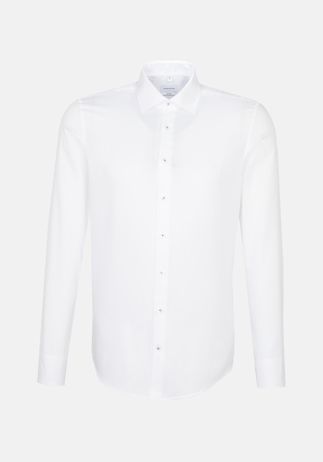 Non-iron Structure Business Shirt in Shaped with Kent-Collar and extra long sleeve in White |  Seidensticker Onlineshop