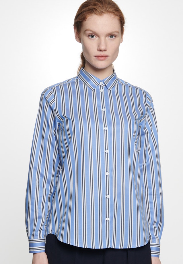 Shirt Blouse Stripes in Medium Blue |  Seidensticker Onlineshop