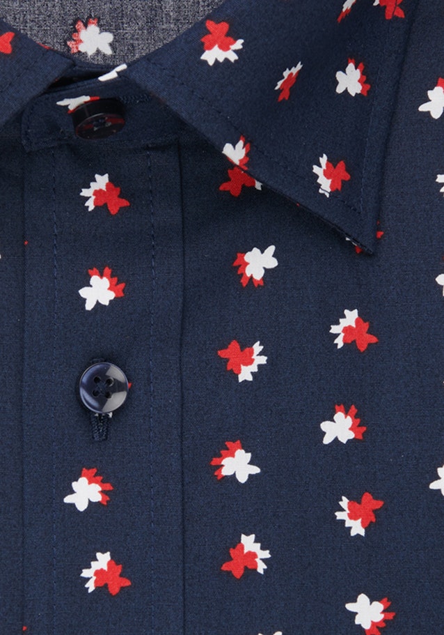 Popeline Business Hemd in Shaped mit Covered-Button-Down-Kragen in Dunkelblau |  Seidensticker Onlineshop