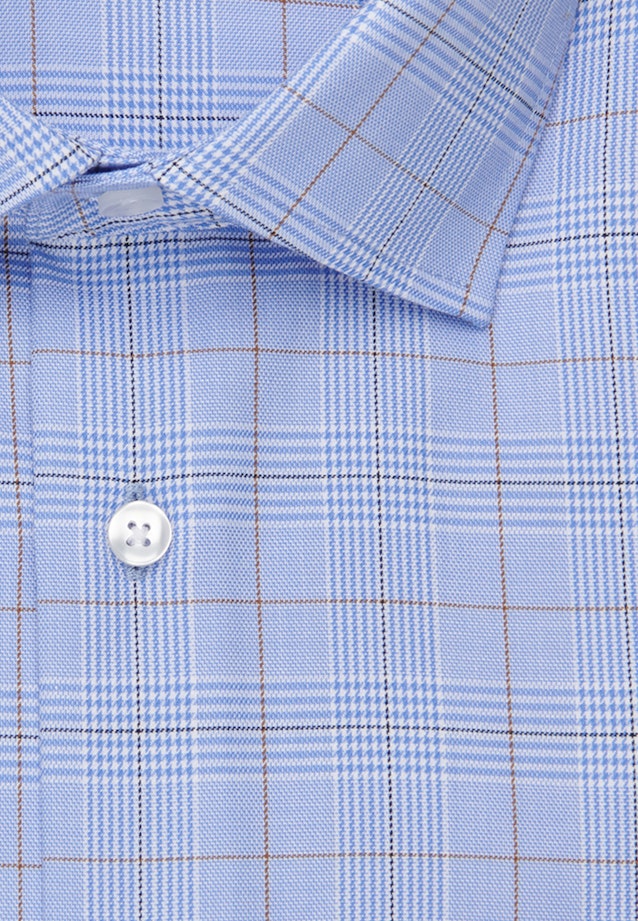 Bügelleichtes Glencheck Business Hemd in Slim mit Kentkragen in Hellblau |  Seidensticker Onlineshop