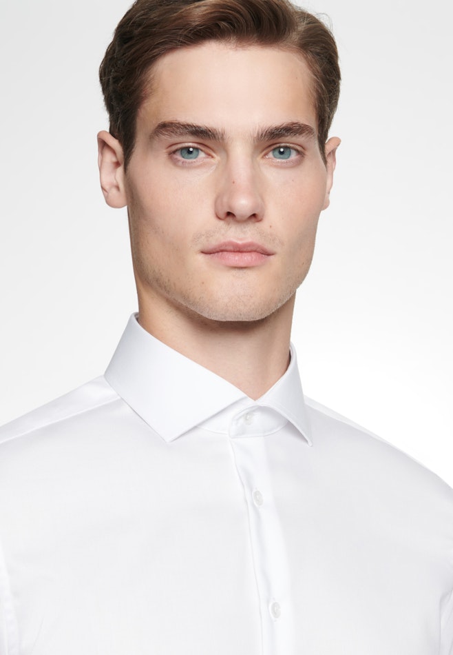 Non-iron Twill Business Shirt in Slim with Kent-Collar in White | Seidensticker online shop