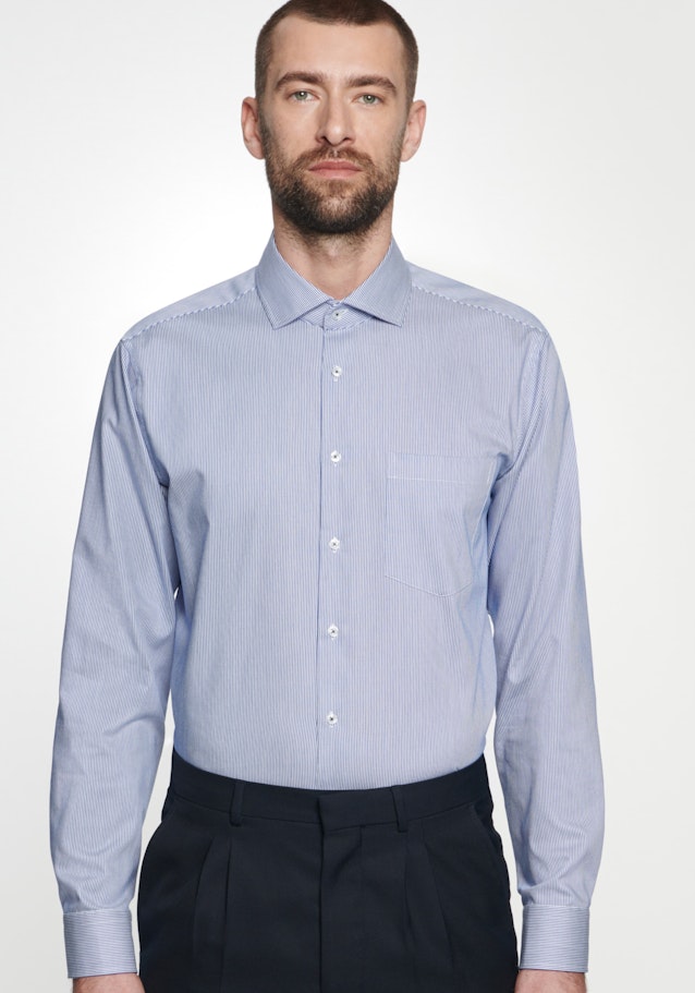 Twill Business Hemd in Comfort mit Kentkragen in Mittelblau |  Seidensticker Onlineshop