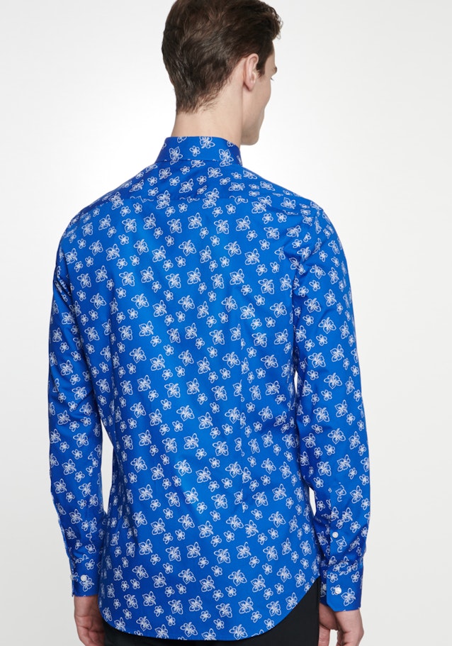 Business Shirt in Shaped with Covered-Button-Down-Collar in Medium Blue |  Seidensticker Onlineshop