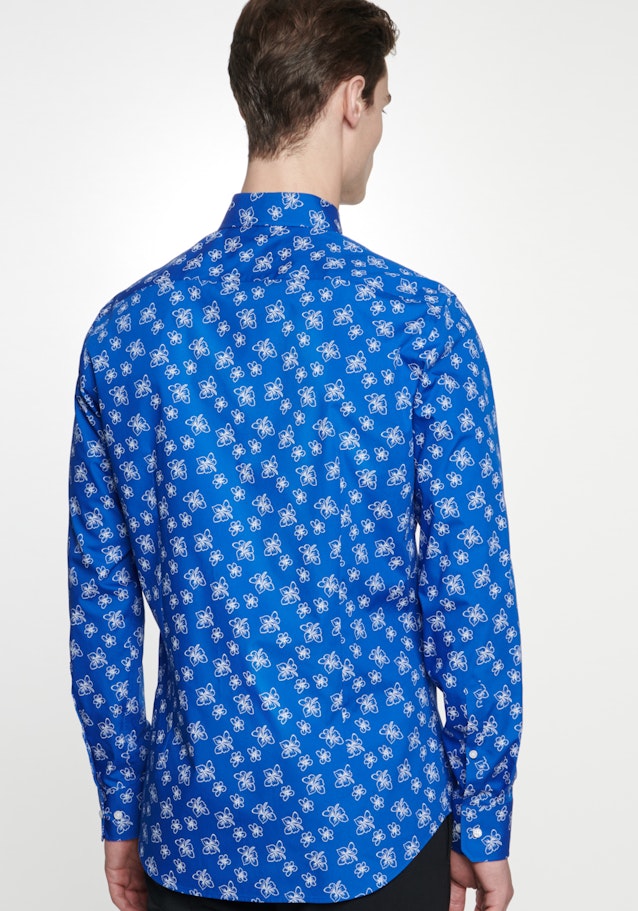 Shaped Business Hemd Floral in Mittelblau | Seidensticker Onlineshop