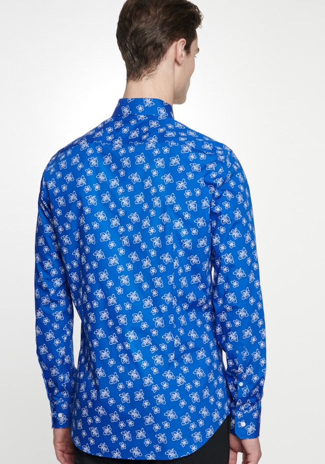 Chemise Business Shaped Popeline Col Boutonné Caché in Bleu Moyen |  Seidensticker Onlineshop