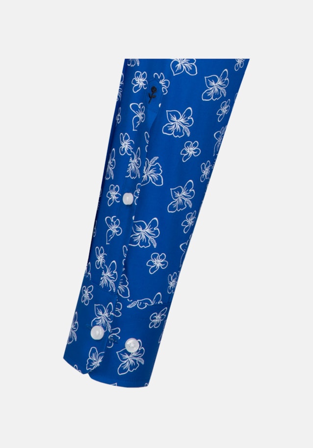 Popeline Business Hemd in Shaped mit Covered-Button-Down-Kragen in Mittelblau |  Seidensticker Onlineshop