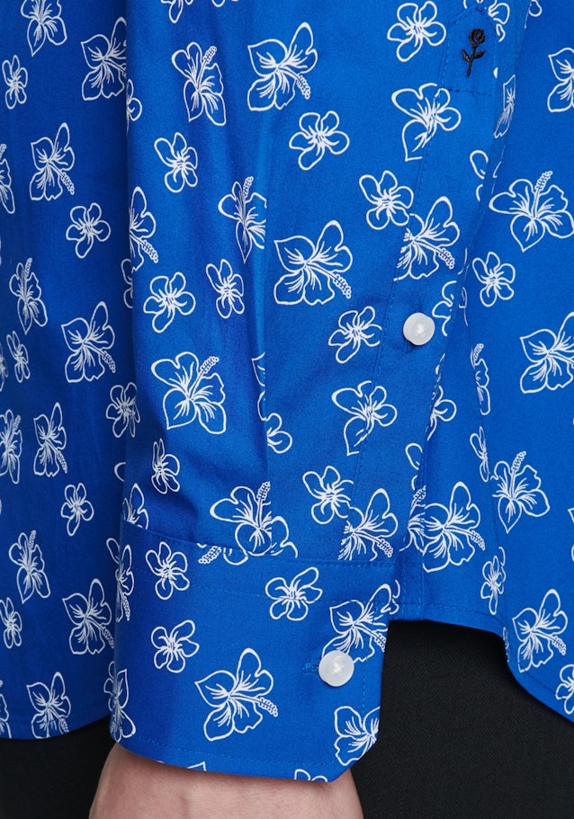 Shaped Business Hemd Floral in Mittelblau | Seidensticker Onlineshop