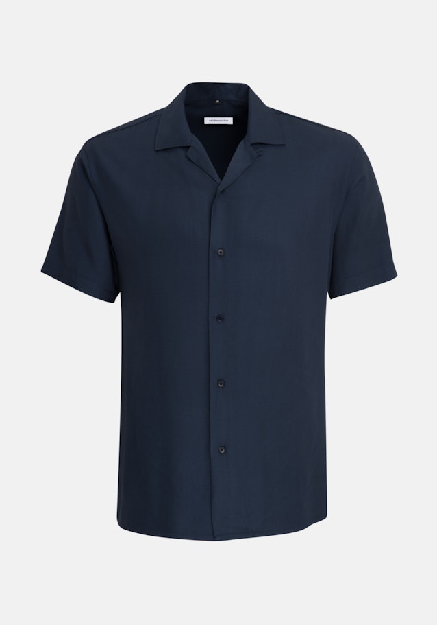 Twill Korte mouwen Business overhemd in Shaped with Revers Collar in Donkerblauw |  Seidensticker Onlineshop