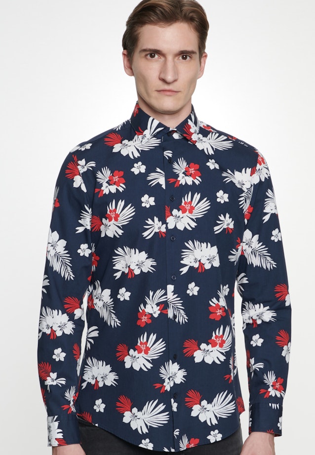X-Slim Chemise Business Floral in Bleu Foncé |  Seidensticker Onlineshop