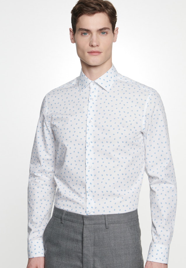 Slim Business Shirt Print in Turquoise |  Seidensticker Onlineshop