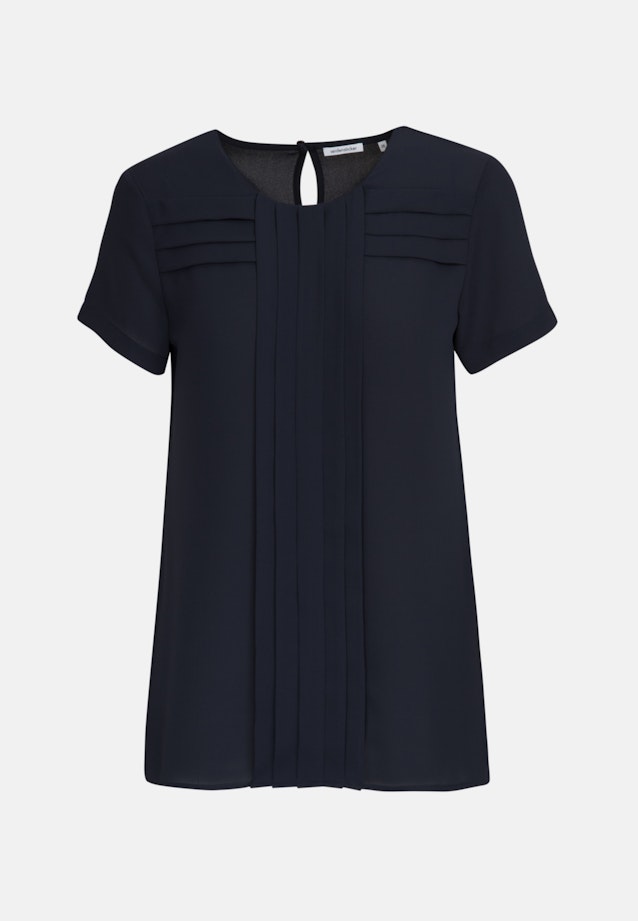 Regular fit Shirtbluse Uni in Dunkelblau |  Seidensticker Onlineshop