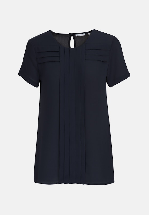 Regular fit Shirtbluse Uni in Dunkelblau |  Seidensticker Onlineshop