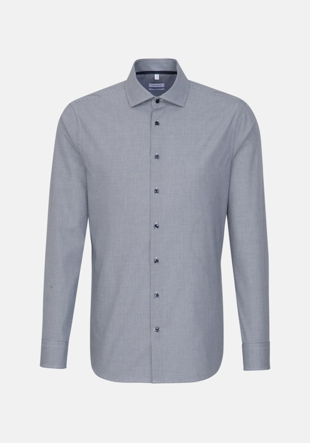 Non-iron Poplin Business Shirt in Shaped with Kent-Collar in Dark Blue |  Seidensticker Onlineshop