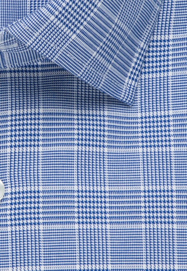 Easy-iron Glencheck Business Shirt in Shaped with Kent-Collar in Medium Blue |  Seidensticker Onlineshop