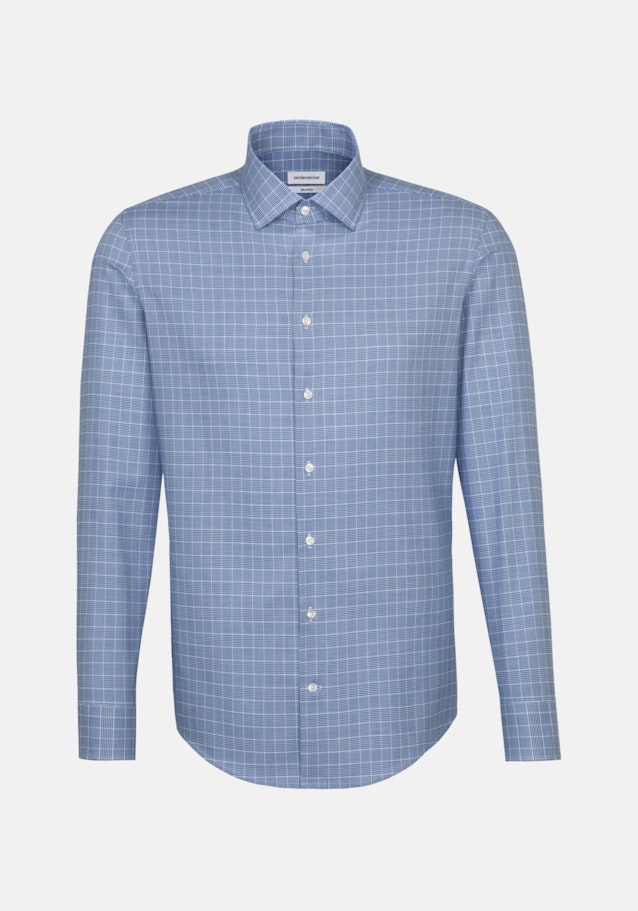 Easy-iron Glencheck Business overhemd in Shaped with Kentkraag in Middelmatig Blauw |  Seidensticker Onlineshop
