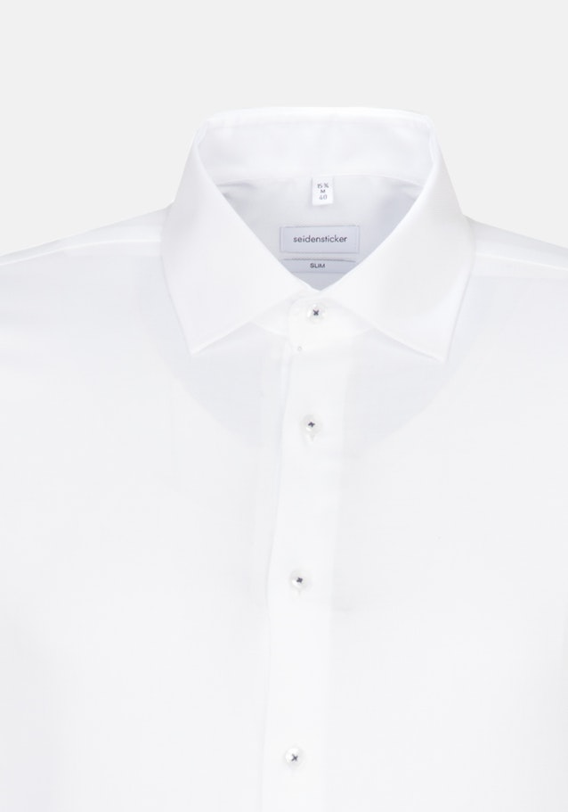 Non-iron Structure Business Shirt in Slim with Kent-Collar and extra long sleeve in White |  Seidensticker Onlineshop