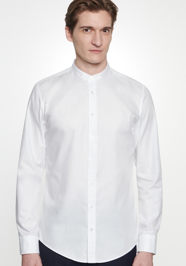 Easy-iron Twill Business Shirt in Shaped with Stand-Up Collar in White |  Seidensticker Onlineshop