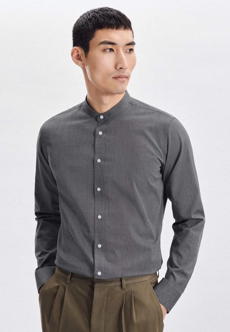 Non-iron Fil a fil Business Shirt in X-Slim with Stand-Up Collar