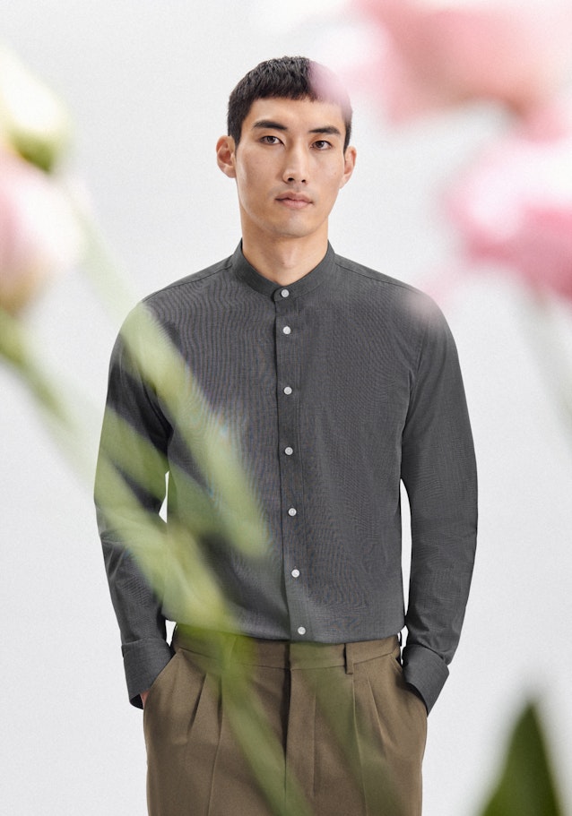 Non-iron Fil a fil Business Shirt in X-Slim with Stand-Up Collar in Grey |  Seidensticker Onlineshop