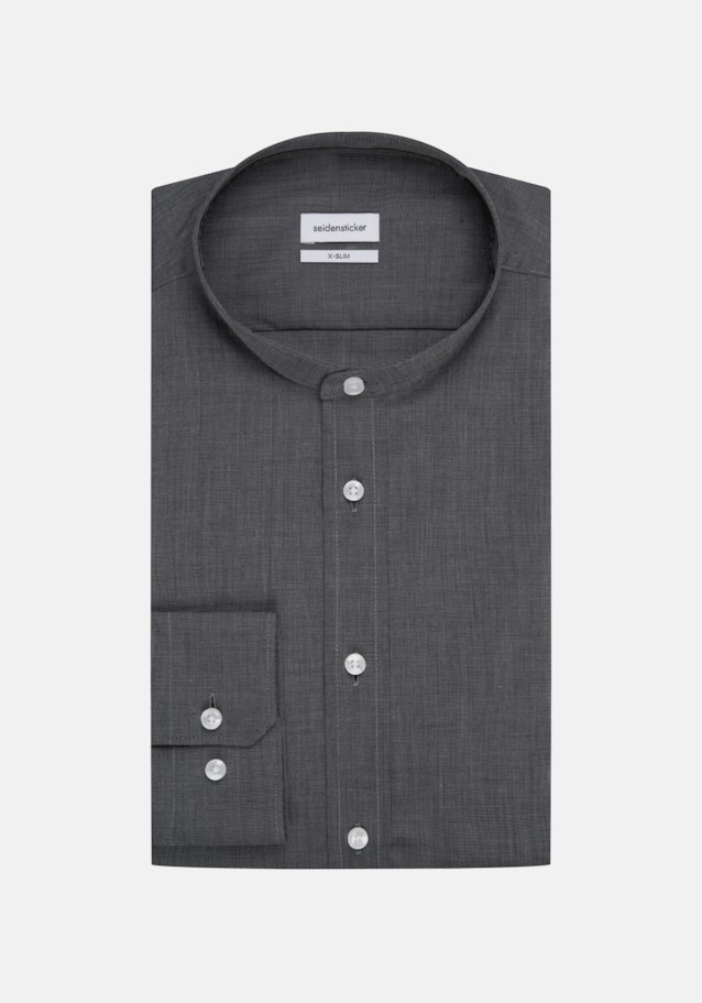 Non-iron Fil a fil Business overhemd in X-Slim with Opstaande Kraag in Grijs |  Seidensticker Onlineshop
