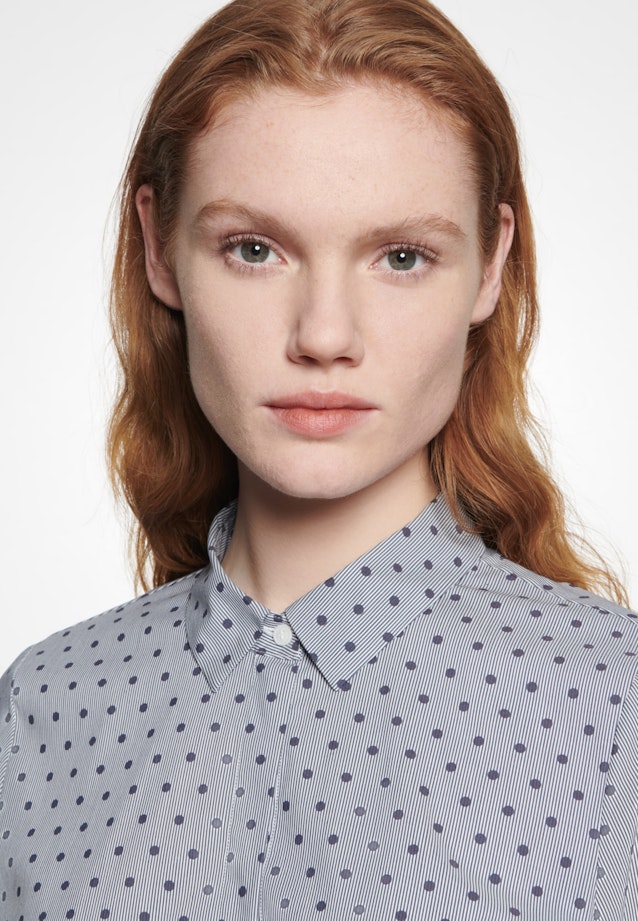 Slim fit Hemdbluse Punkte in Dunkelblau |  Seidensticker Onlineshop