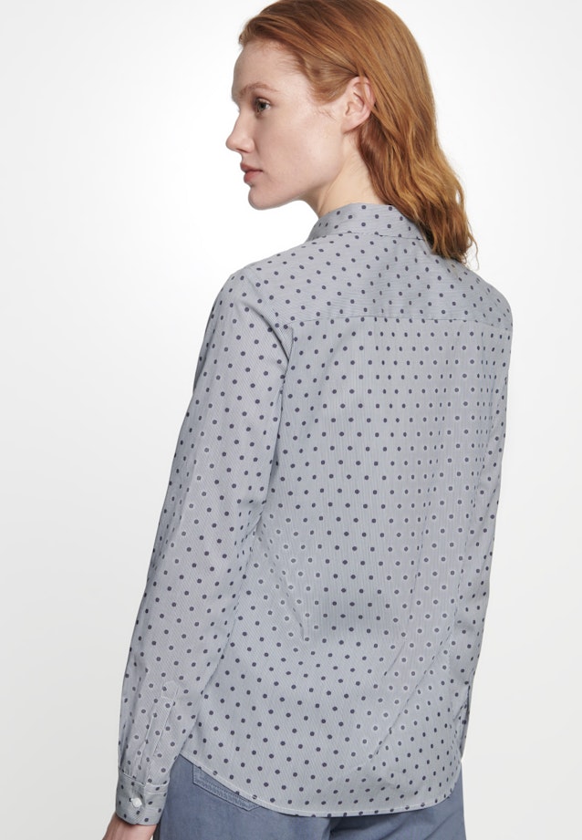 Slim fit Hemdbluse Punkte in Dunkelblau |  Seidensticker Onlineshop