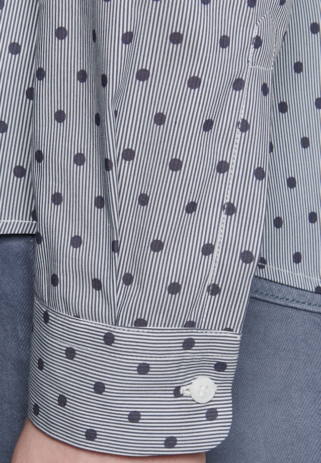 Slim fit Hemdbluse Punkte in Dunkelblau |  Seidensticker Onlineshop