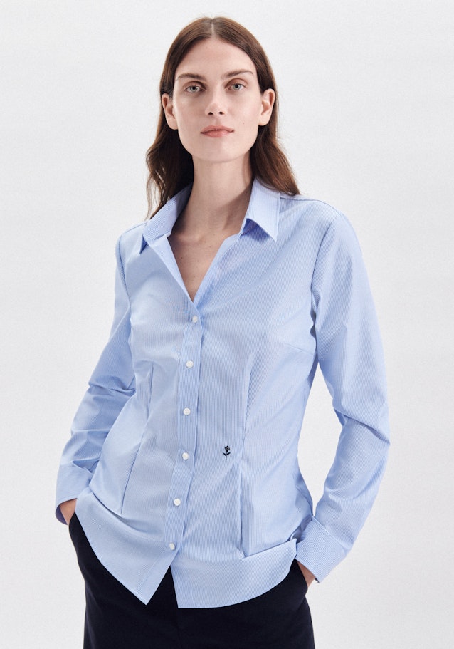 Non-iron Poplin Shirt Blouse in Light Blue | Seidensticker Onlineshop