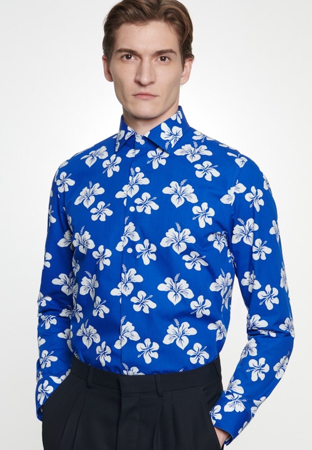 Slim Business Shirt Floral in Medium Blue |  Seidensticker Onlineshop