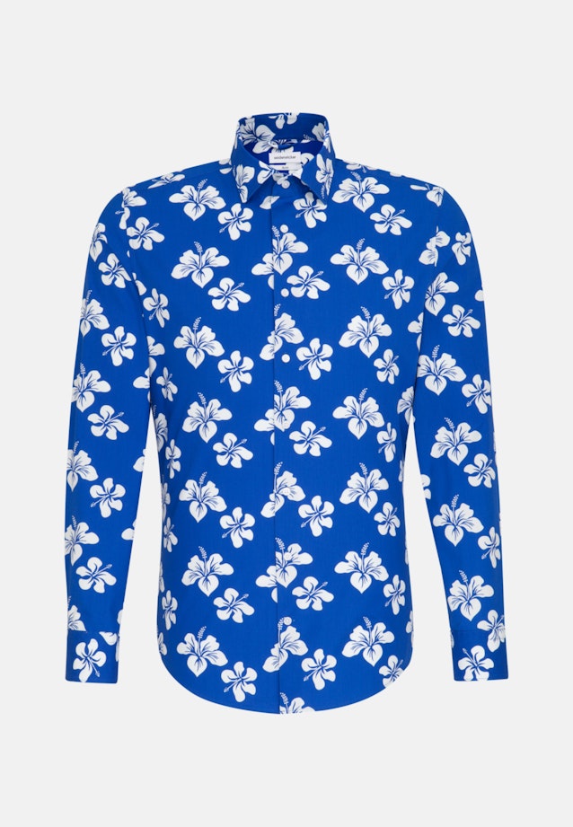 Slim Business Shirt Floral in Medium Blue |  Seidensticker Onlineshop