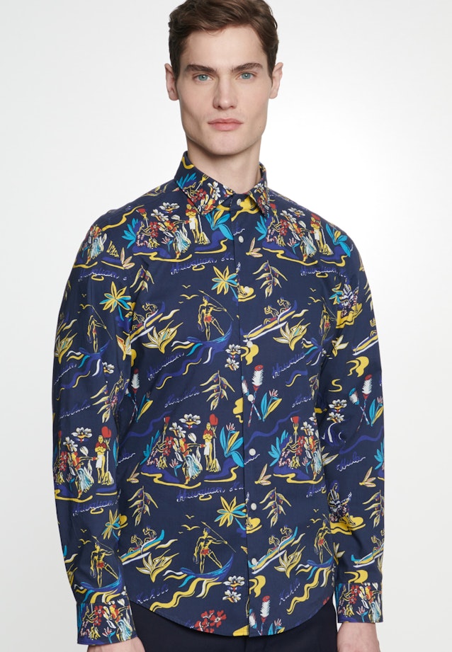 Slim Chemise Business Imprimé in Bleu Foncé |  Seidensticker Onlineshop
