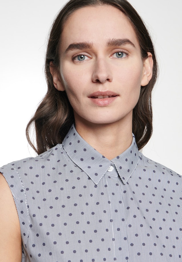 Slim Fit Hemdbluse Punkte in Dunkelblau |  Seidensticker Onlineshop