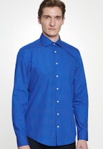 Slim Business Hemd Druck in Mittelblau |  Seidensticker Onlineshop