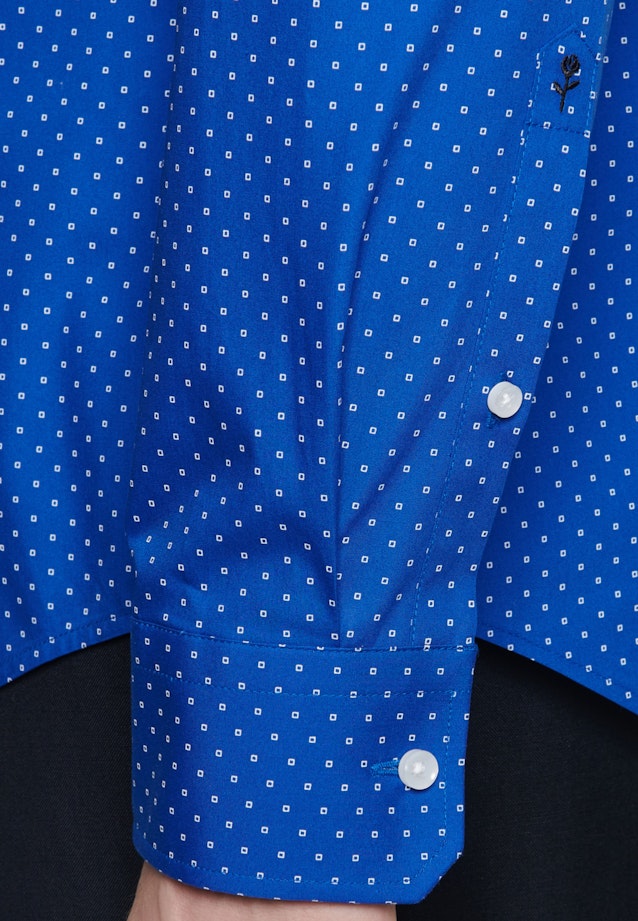 Slim Business Hemd Druck in Mittelblau |  Seidensticker Onlineshop