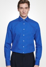 Slim Business Hemd Druck in Mittelblau |  Seidensticker Onlineshop