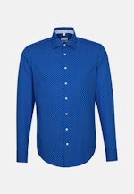 Slim Business Hemd Druck in Mittelblau |  Seidensticker Onlineshop
