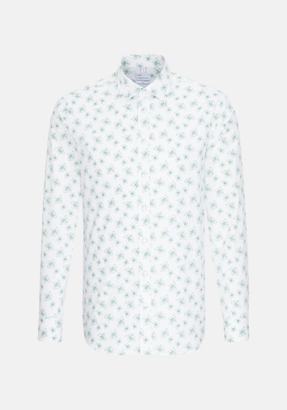 Popeline Business Hemd in Slim mit Covered-Button-Down-Kragen in Weiß |  Seidensticker Onlineshop