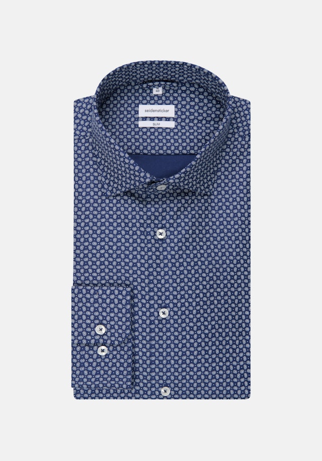 Struktur Business overhemd in Slim with Kentkraag and extra long sleeve in Middelmatig Blauw |  Seidensticker Onlineshop
