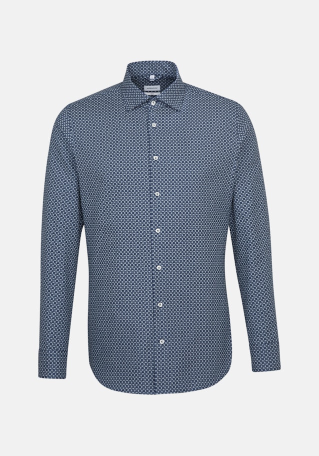 Structure Business Shirt in Slim with Kent-Collar and extra long sleeve in Medium Blue |  Seidensticker Onlineshop