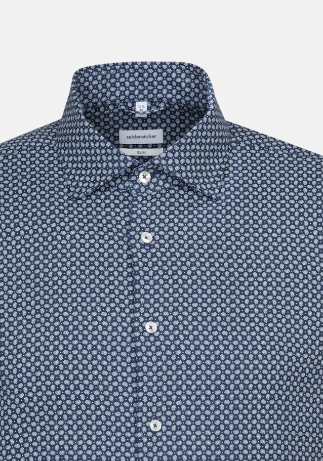 Structure Business Shirt in Slim with Kent-Collar and extra long sleeve in Medium Blue |  Seidensticker Onlineshop