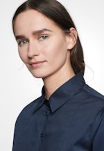 Regular fit Longbluse Uni in Dunkelblau |  Seidensticker Onlineshop
