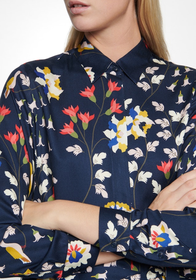 Gerader Schnitt (Normal-Fit) prodtyp Floral in Dark Blue | Seidensticker Onlineshop