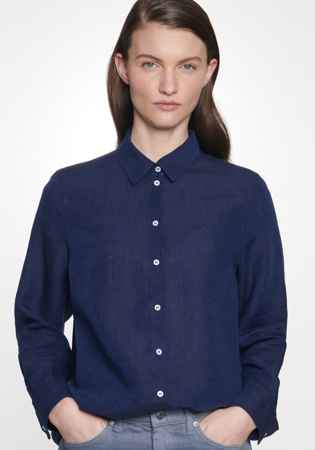 Hemdbluse Uni in Dunkelblau | Seidensticker Onlineshop