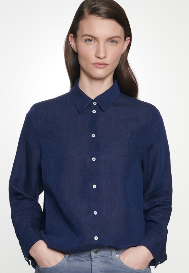 Hemdbluse Uni in Dunkelblau |  Seidensticker Onlineshop