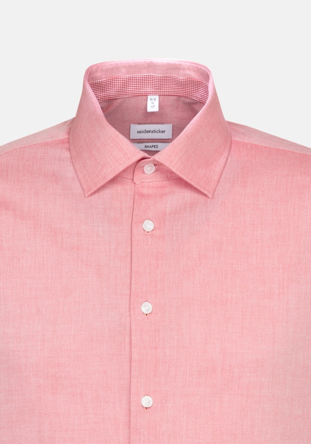 Bügelfreies Chambray Business Hemd in Shaped mit Kentkragen und extra langem Arm in Rot |  Seidensticker Onlineshop