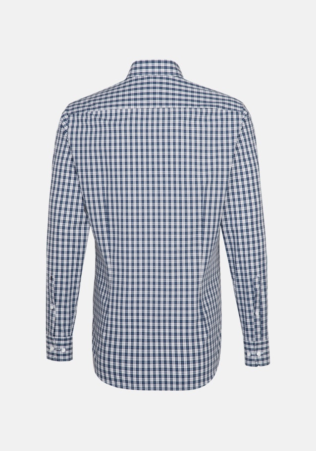 Non-iron Poplin Business Shirt in Shaped with Button-Down-Collar in Dark Blue |  Seidensticker Onlineshop