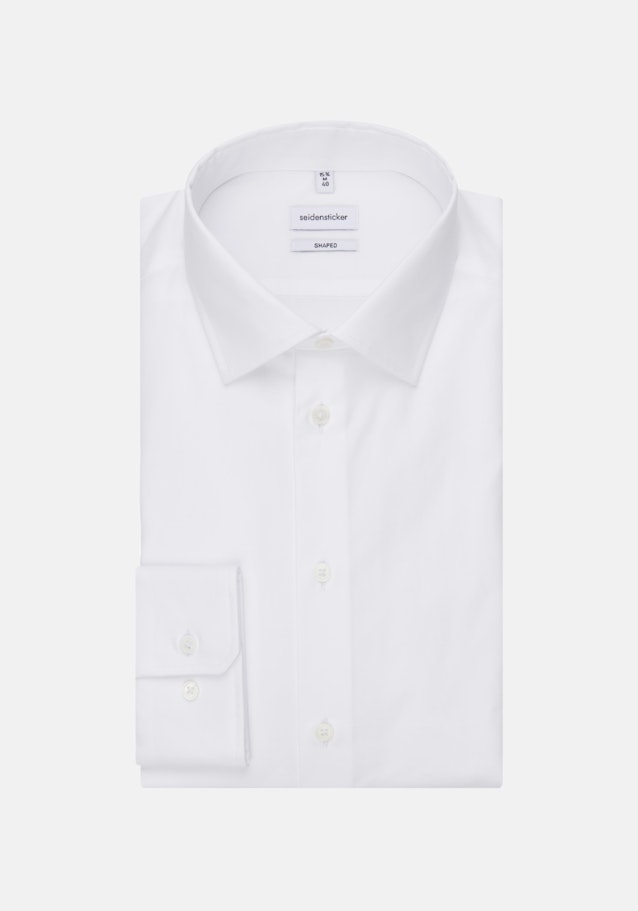 Easy-iron Poplin Business Shirt in Shaped with Kent-Collar in White |  Seidensticker Onlineshop