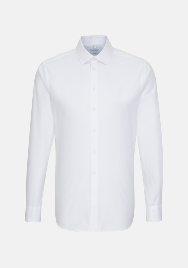 Bügelleichtes Popeline Business Hemd in Shaped mit Kentkragen in Weiß |  Seidensticker Onlineshop