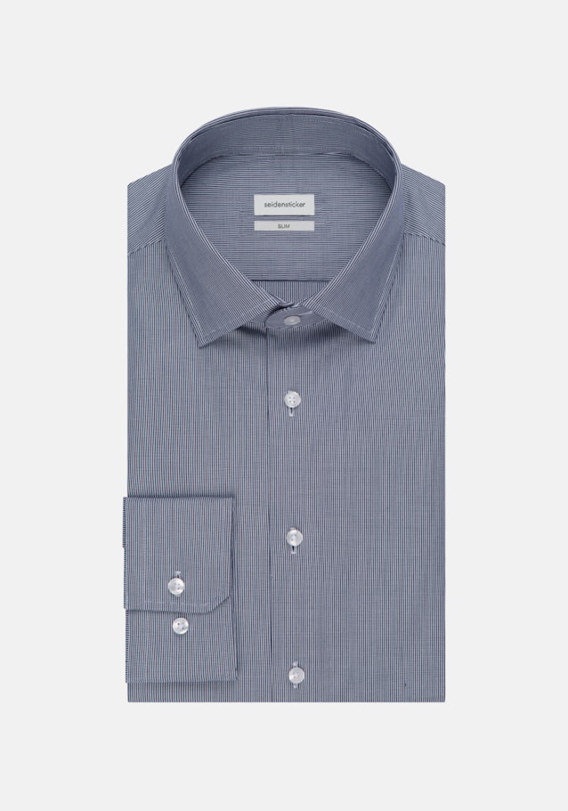 Easy-iron Structure Business Shirt in Slim with Kent-Collar in Dark Blue |  Seidensticker Onlineshop