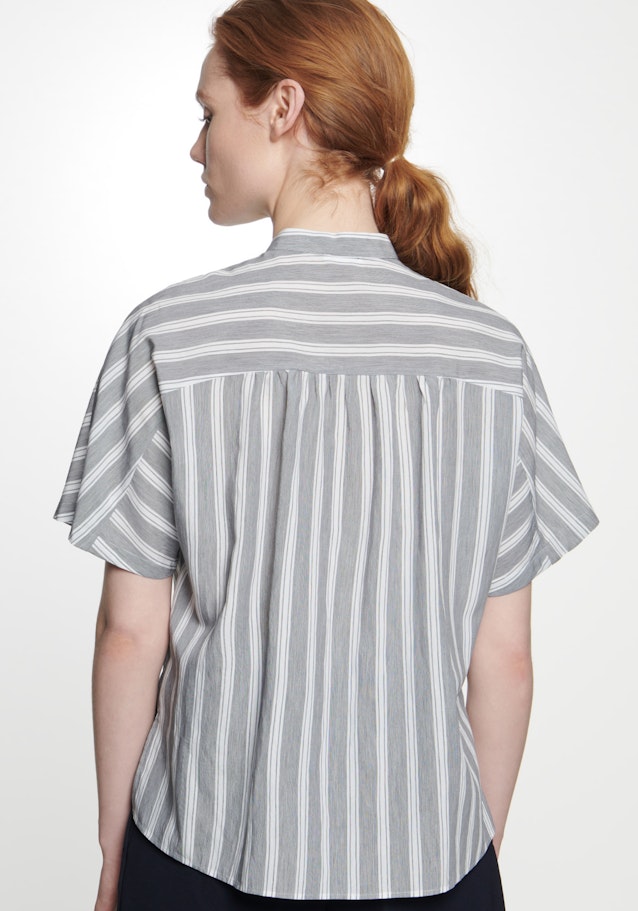 Short sleeve Poplin Stand-Up Blouse in Grey |  Seidensticker Onlineshop